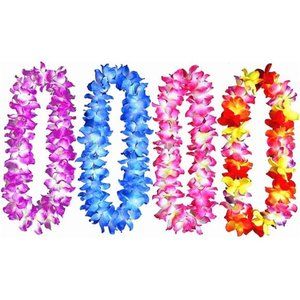 Hawaiian Hula Leis Dance Garland Artificial Flowers Neck Loop Luau Party Costume